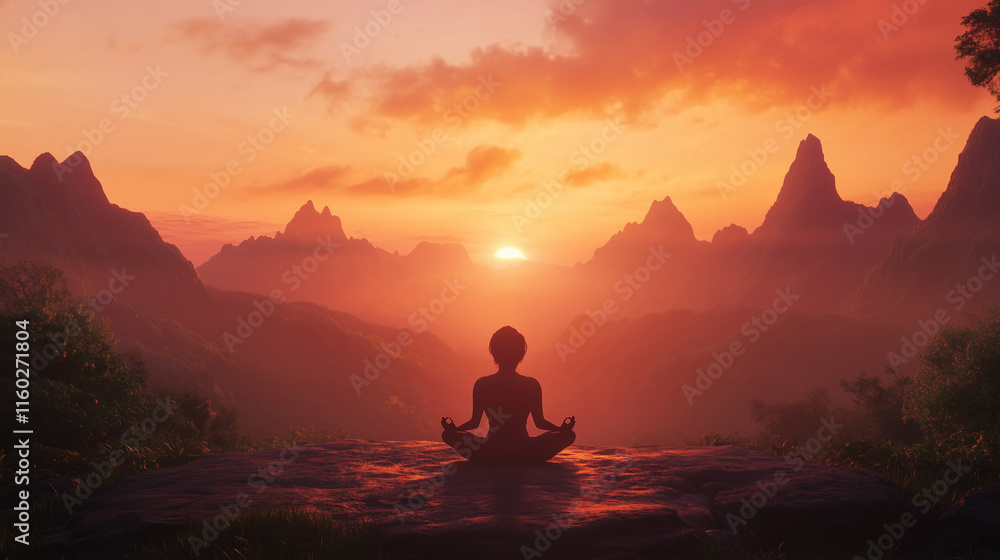 A person sitting in a meditation pose with the sun setting behind them. Silhouette, girl, meditation, mountains sunset, sitting, person, meditating,. A person sitting and lifestyle sunset. Sunset. A person sitting in a meditation pose with the sun setting behind them. Silhouette, girl, meditation, mountains sunset, sitting, person, meditating,. A person sitting and lifestyle sunset. Sunset.