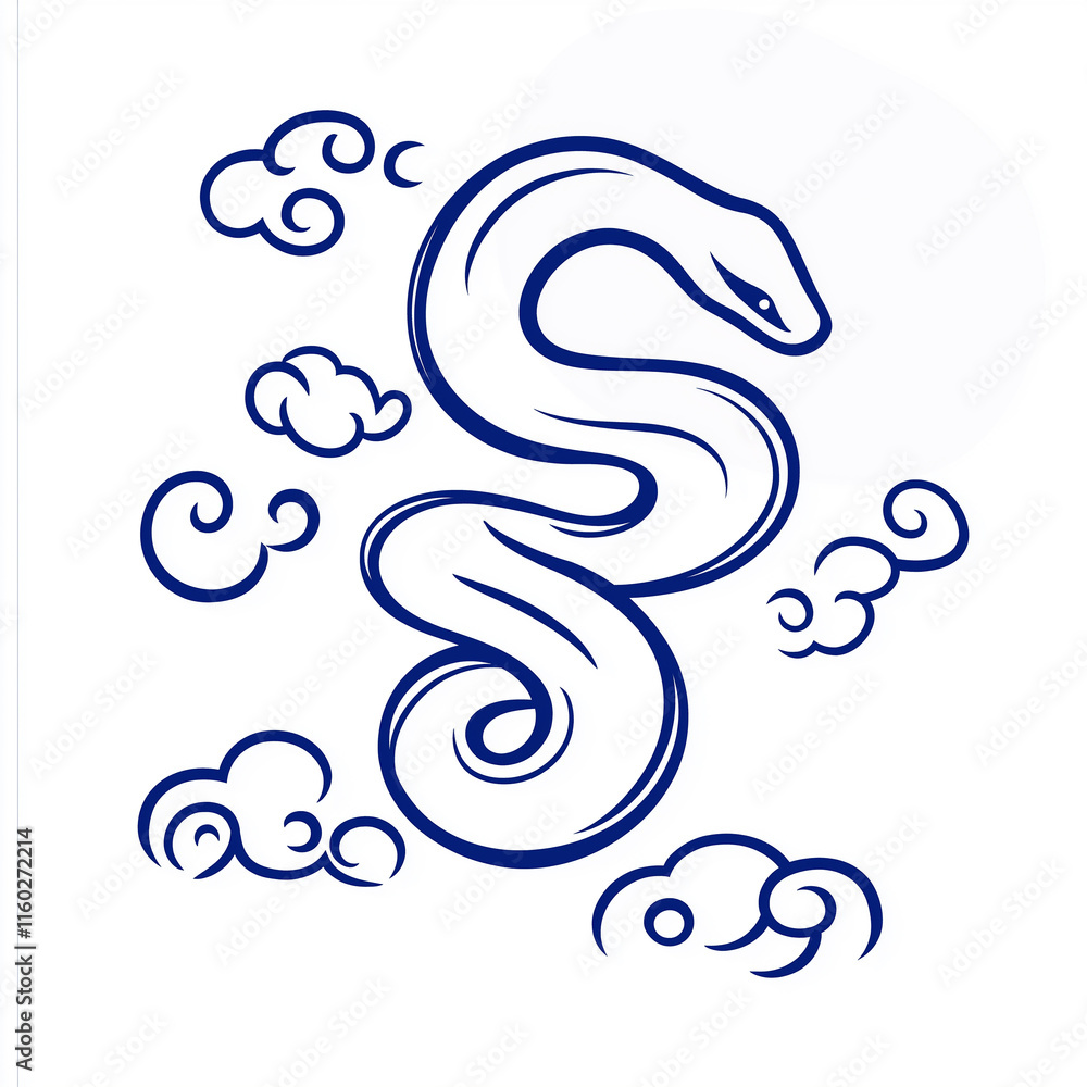 Snake illustration suitable for New Year's card in 2025, blue snake, Chinese zodiac, 12 zodiac, Year of the snake, New Year's card, Season's card, blue snake, Korea, Japan Snake illustration suitable for New Year's card in 2025, blue snake, Chinese zodiac, 12 zodiac, Year of the snake, New Year's card, Season's card, blue snake, Korea, Japan