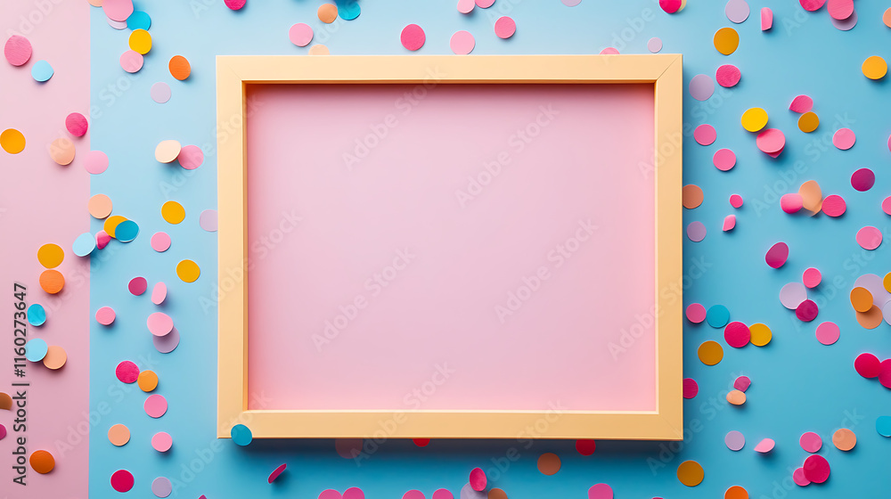 Colorful Frame with Confetti Background Colorful Frame with Confetti Background
