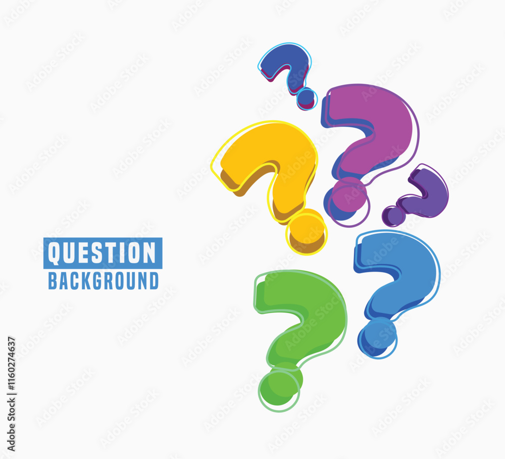 question mark symbol, Question mark background Complete color to solve problems and puzzles, vector questions question mark symbol, Question mark background Complete color to solve problems and puzzles, vector questions