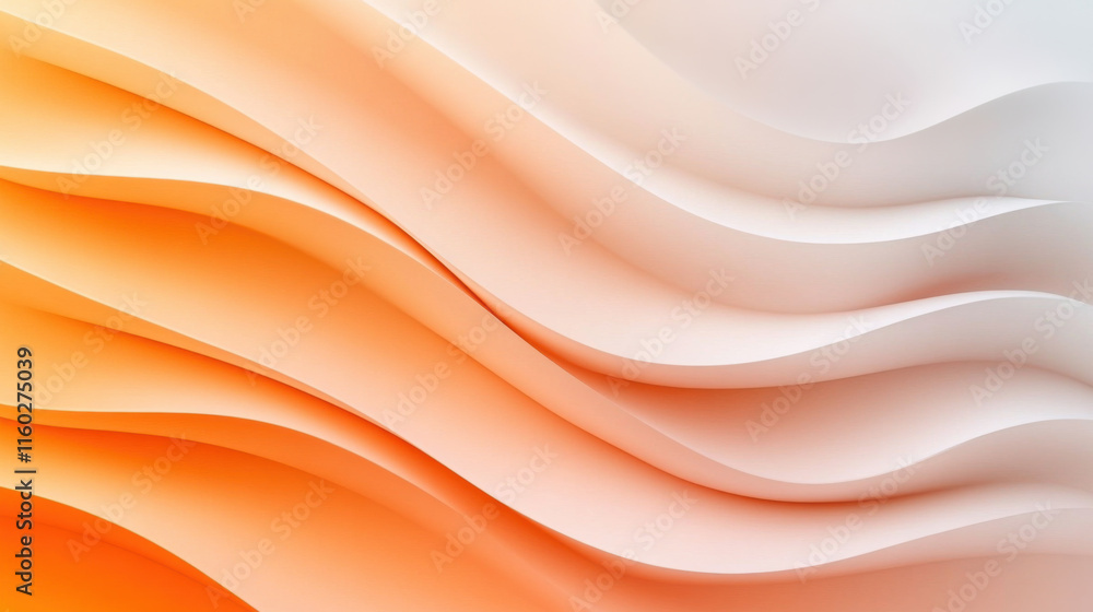 Orange and white wave-like abstract shapes, minimalist art Orange and white wave-like abstract shapes, minimalist art