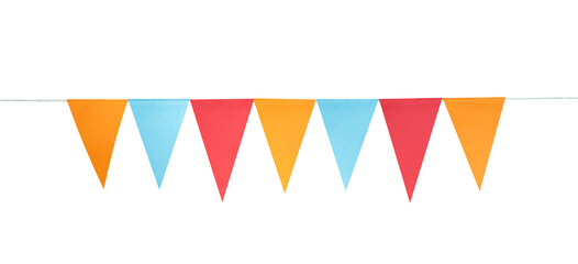 Colorful flag party border element isolated