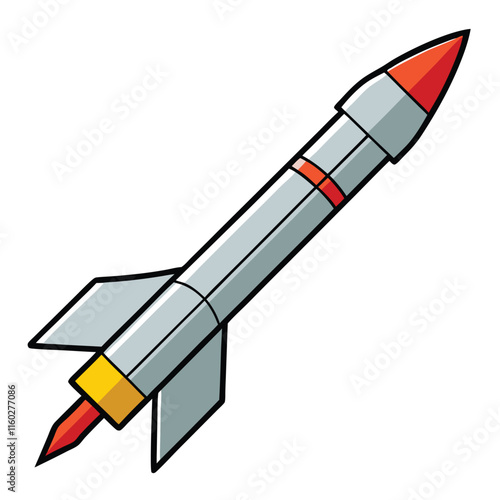 missile systems flat style vector isolated illustration white background