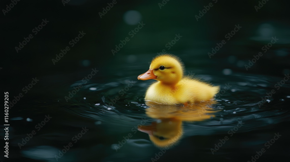A Tiny Duckling Swimming in a Pond A Tiny Duckling Swimming in a Pond