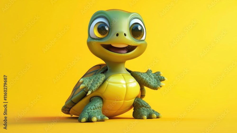 Cute Cartoon Turtle with a Big Smile Cute Cartoon Turtle with a Big Smile