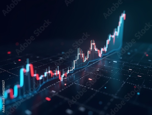 Concept of financial and strategic business analysis with digital statistical indicators