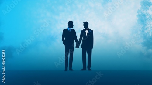 Romantic Gay Wedding Silhouette