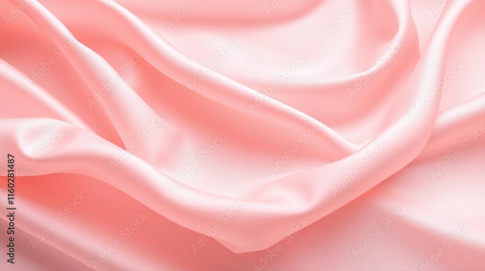 Fototapeta premium Elegant Soft Pink Satin Fabric with Gentle Drapes and Smooth Texture