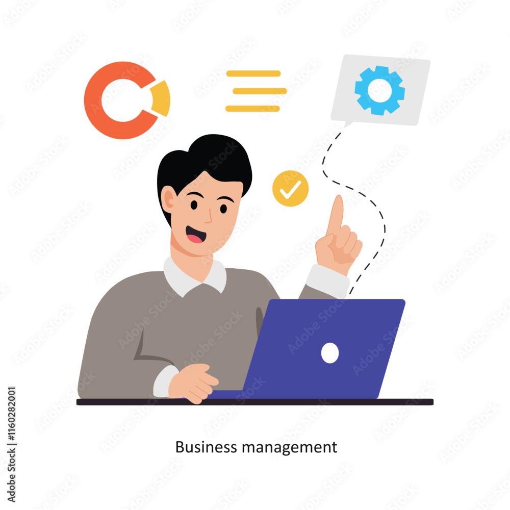 Business management concept vector illustration. Marketing & Strategy isolated On white Background. Business management concept vector illustration. Marketing & Strategy isolated On white Background.