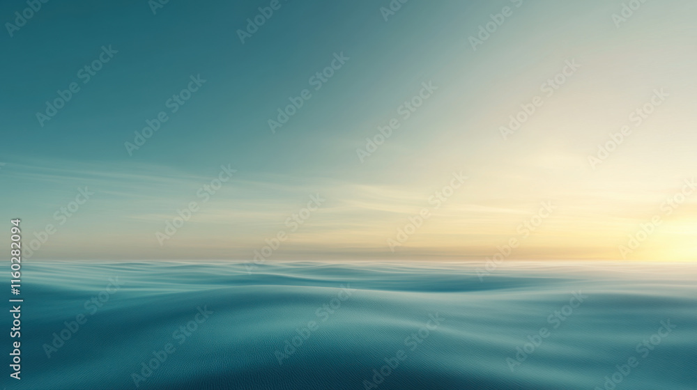Obraz premium Peaceful ocean horizon with a soft sunrise creating a calming effect