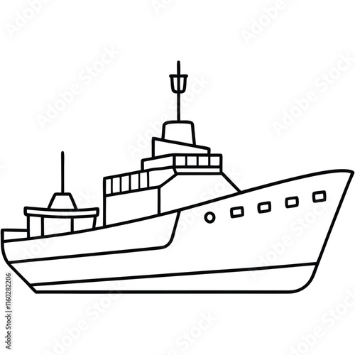 Ship flat style vector isolated illustration white background