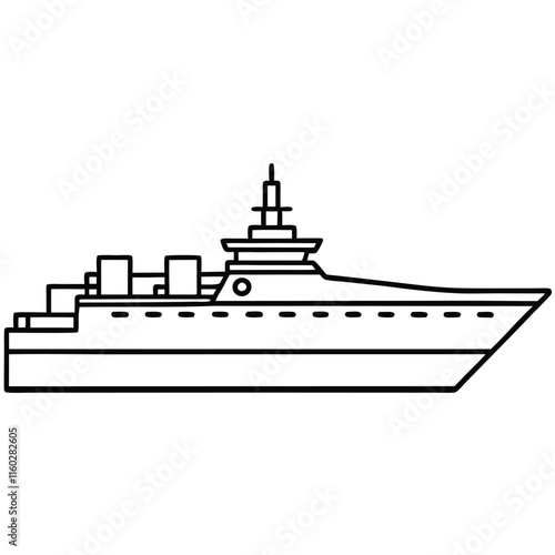 Ship flat style vector isolated illustration white background