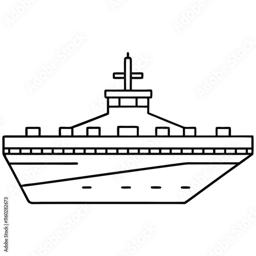 Ship flat style vector isolated illustration white background