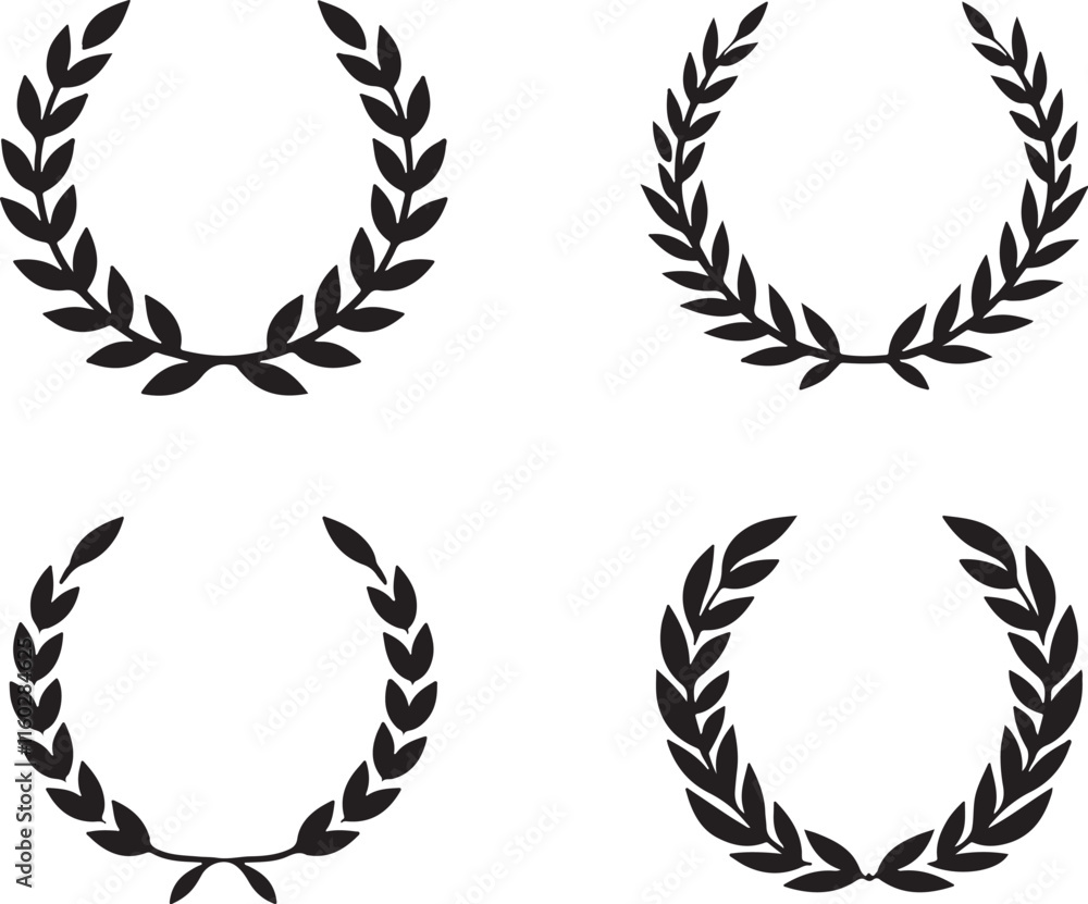 Circular laurel foliate vector icon Circular laurel foliate vector icon