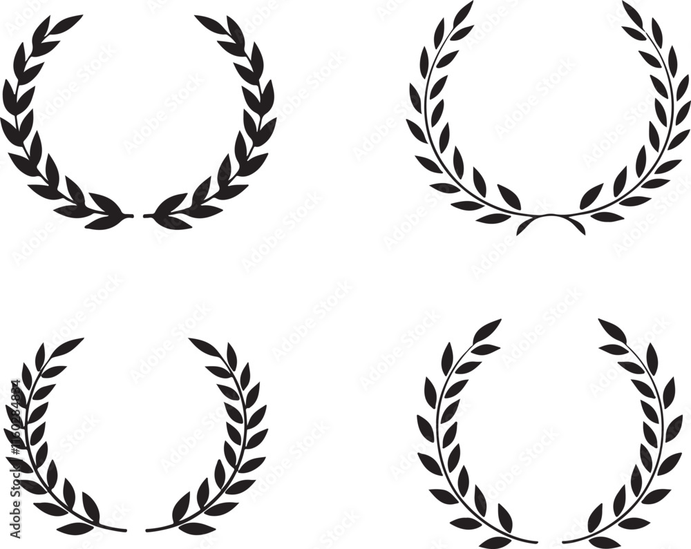 Circular laurel foliate vector icon Circular laurel foliate vector icon