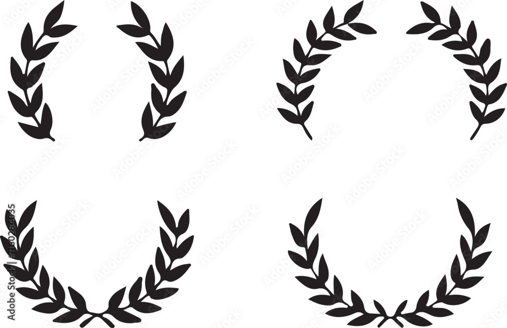 Circular laurel foliate vector icon Circular laurel foliate vector icon