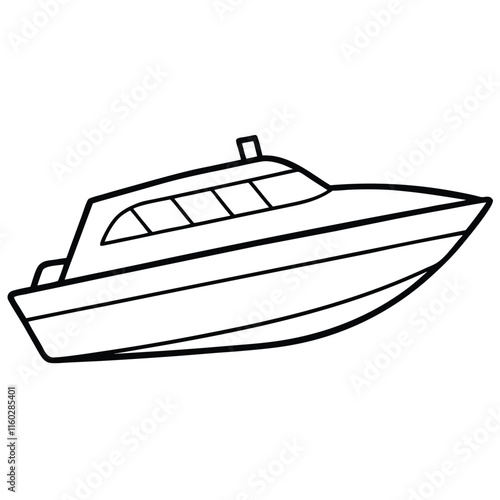 speed boat flat style vector isolated illustration white background