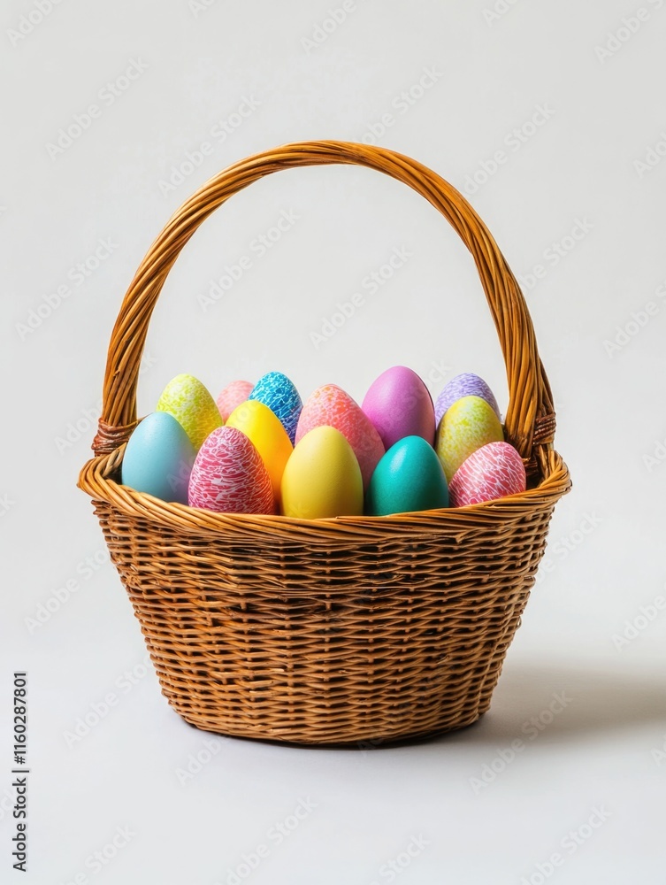 Wicker Basket Easter Eggs Wicker Basket Easter Eggs