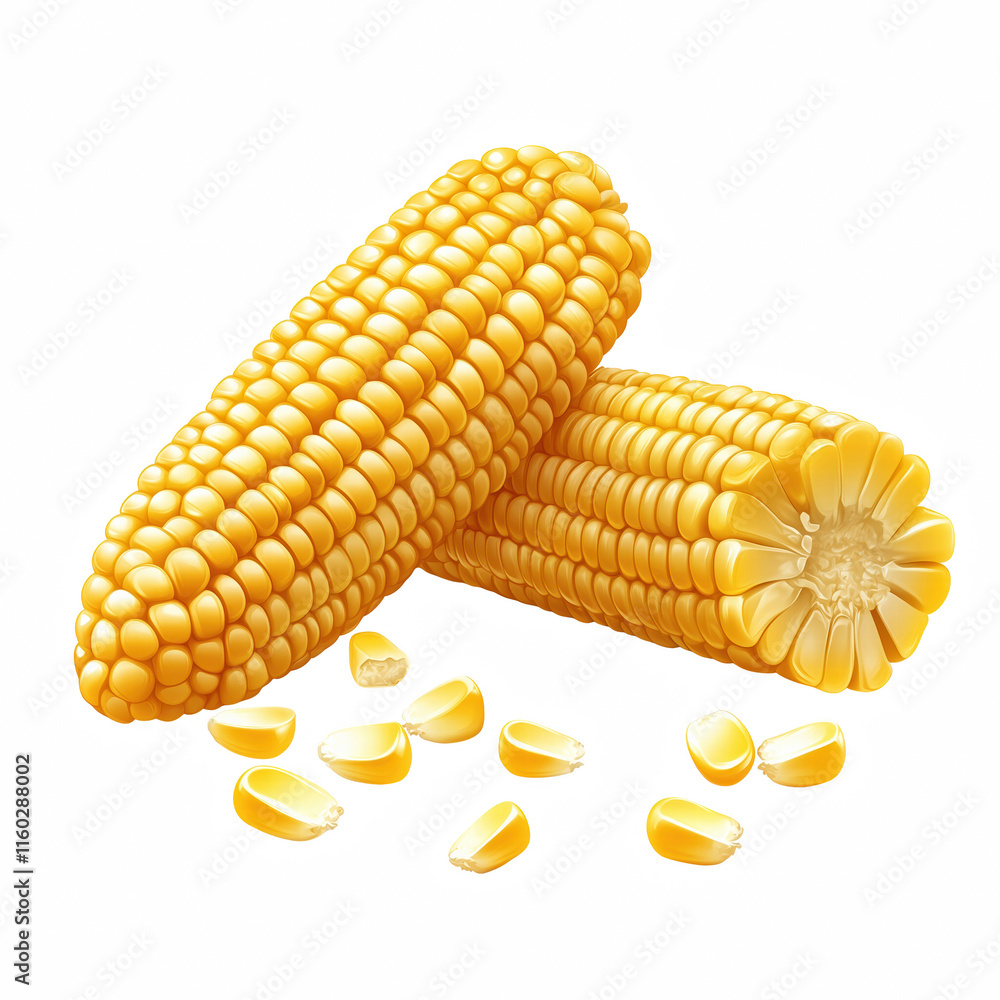 Realistic Fresh yellow corn isolated on transparent background Generative Ai.
Realistic Fresh yellow corn isolated on transparent background Generative Ai.