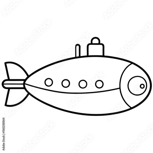 Submarines flat style vector isolated illustration white background