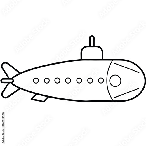 Submarines flat style vector isolated illustration white background