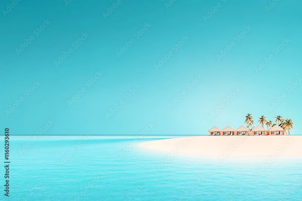 Tropical Island Paradise with Beach Cabins Tropical Island Paradise with Beach Cabins