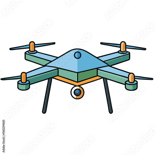 Unmanned Aerial Vehicles flat style vector isolated illustration white background