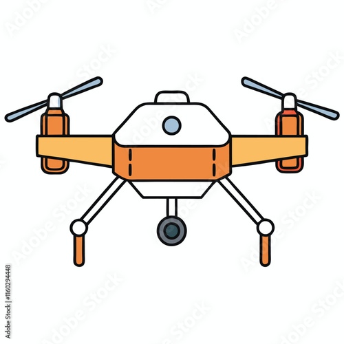 Unmanned Aerial Vehicles flat style vector isolated illustration white background