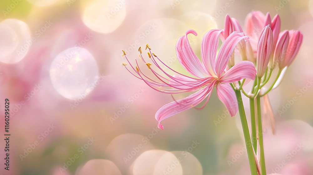 Beautiful pink flowers in soft focus creating a dreamy atmosphere in a garden Beautiful pink flowers in soft focus creating a dreamy atmosphere in a garden