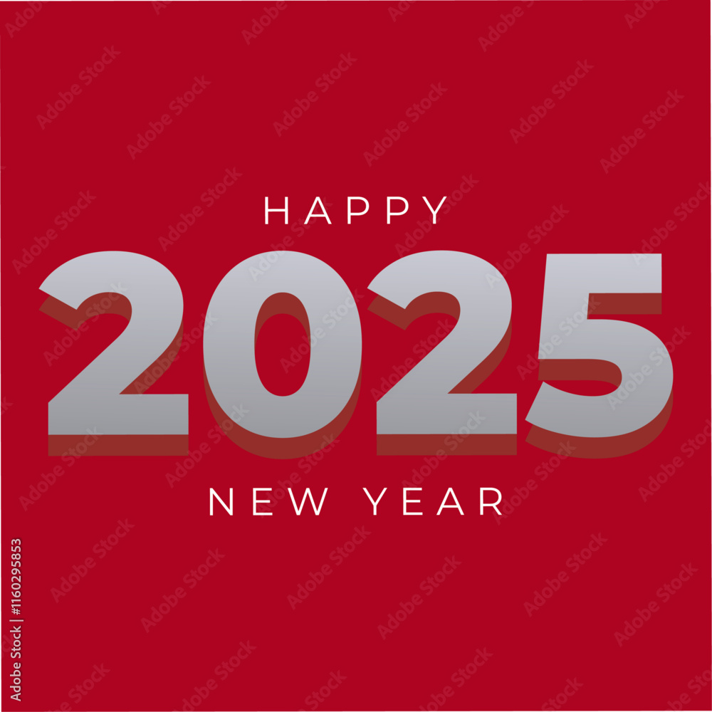 2025 Happy new year. Festive design for letter and red background. 2025 Happy new year. Festive design for letter and red background.