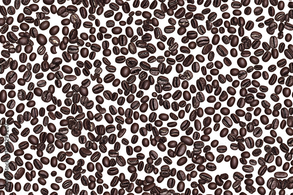 Scattered Coffee Beans Isolated On A White Background, PNG Transparent Scattered Coffee Beans Isolated On A White Background, PNG Transparent