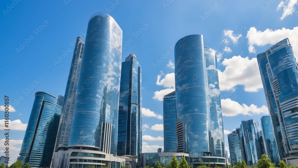 A Modern Business Office with Empty Skyscrapers for Urban Exploration A Modern Business Office with Empty Skyscrapers for Urban Exploration