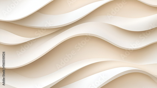 Abstract beige and white wave background. background backdrop banner image with window for online presentations and zoom meetings idea for copy space photo