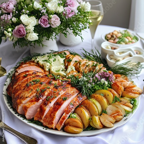 Roasted Turkey Breast with Apple and Potatoes