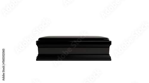 Elegant Black Polished Casket Funeral Memorial Remembrance Symbol photo