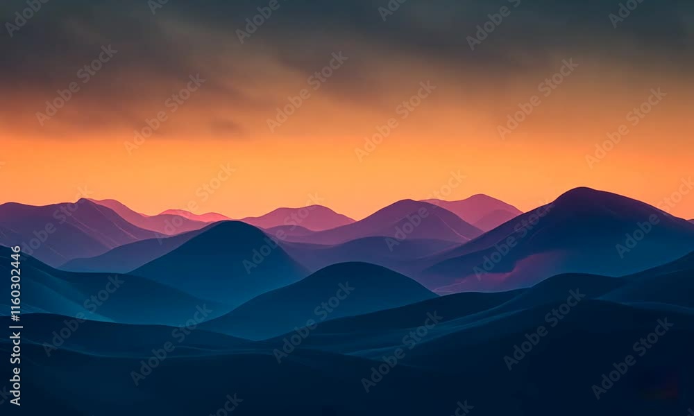 A vibrant, abstract landscape featuring rolling hills and a colorful sunset. A vibrant, abstract landscape featuring rolling hills and a colorful sunset.