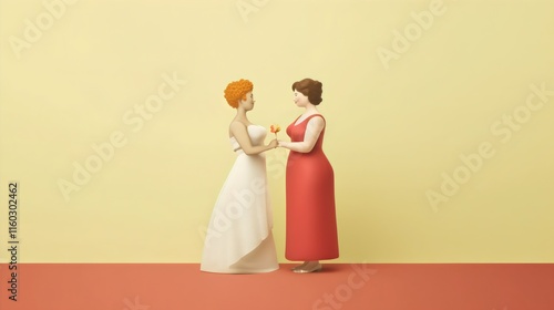Romantic Lesbian Wedding Silhouette