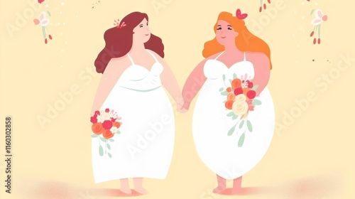 Romantic Lesbian Wedding Silhouette