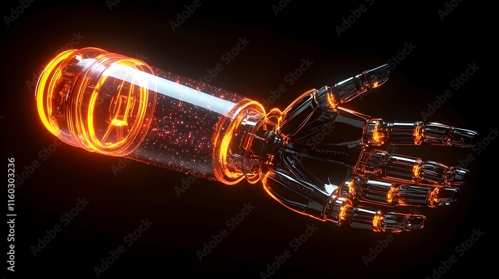 Futuristic Robotic Hand with Glowing Elements Futuristic Robotic Hand with Glowing Elements