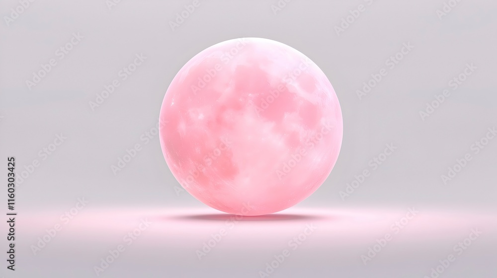 Pink Moon Against Minimalist Background Pink Moon Against Minimalist Background