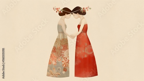Romantic Lesbian Wedding Silhouette
