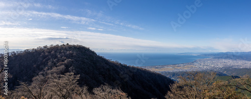 愛鷹山登山道からの海景色
