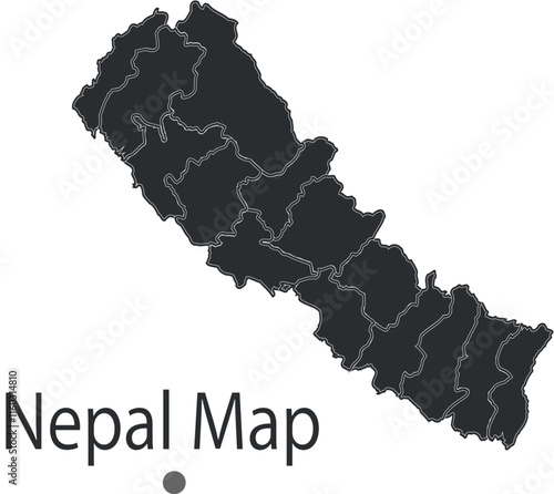 grey map of nepal vector illustration.eps.10