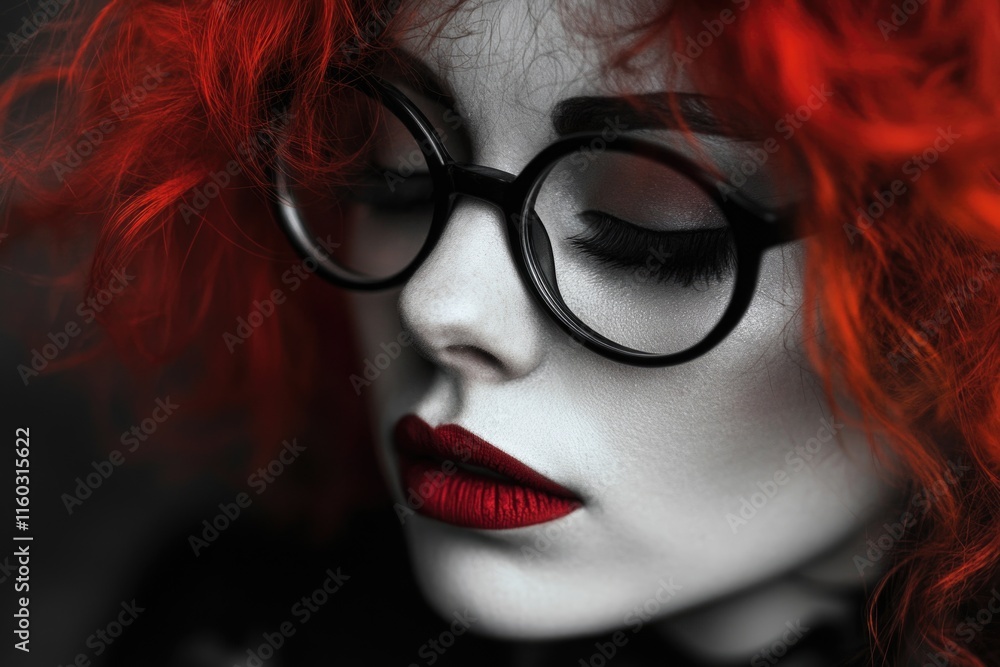 Woman with Red Hair and Glasses Woman with Red Hair and Glasses