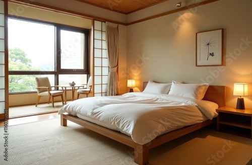 bedroom in skyscarper in japanese style