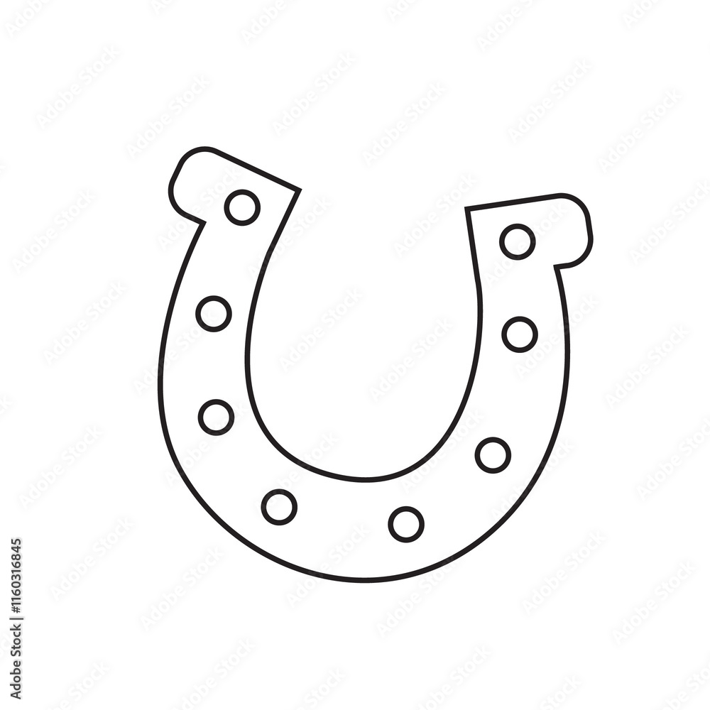 A transparent background illustration of St. Patrick's Day golden horseshoe, outlined in black, featuring a clover symbol. It's a minimalistic design tied to luck and Irish traditions. A transparent background illustration of St. Patrick's Day golden horseshoe, outlined in black, featuring a clover symbol. It's a minimalistic design tied to luck and Irish traditions.