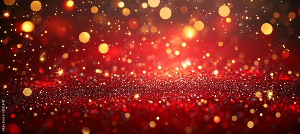 Red glitter and gold sparkle light backdrop. Christmas Winter December and new year holiday event. Generative AI technology.
Red glitter and gold sparkle light backdrop. Christmas Winter December and new year holiday event. Generative AI technology.