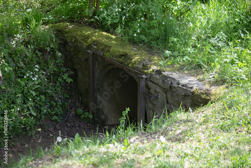 Secret passage under the place where the wall was built between DDR and FRG. High quality photo