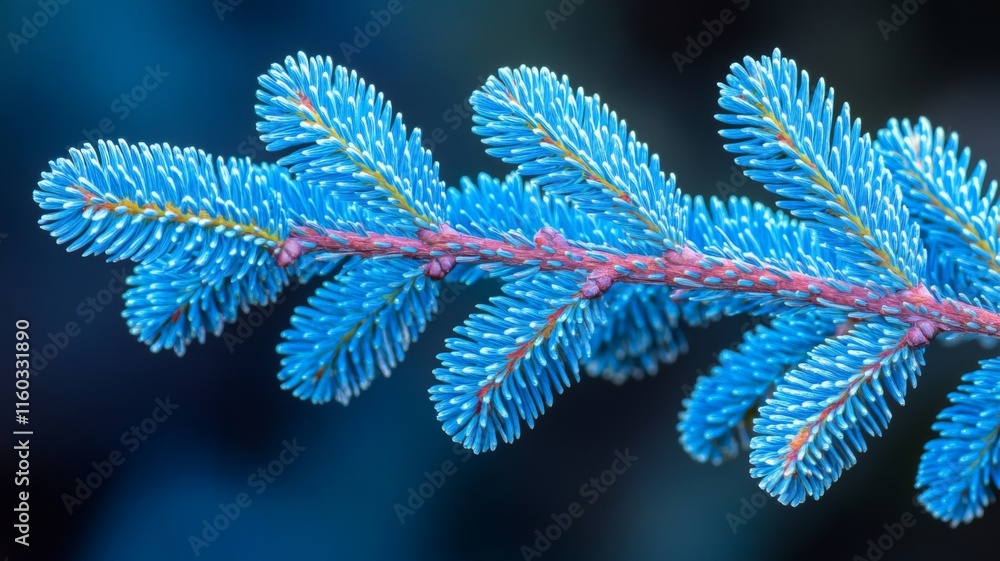 Vivid Blue Spruce Branch Closeup Detailed Texture Vivid Blue Spruce Branch Closeup Detailed Texture