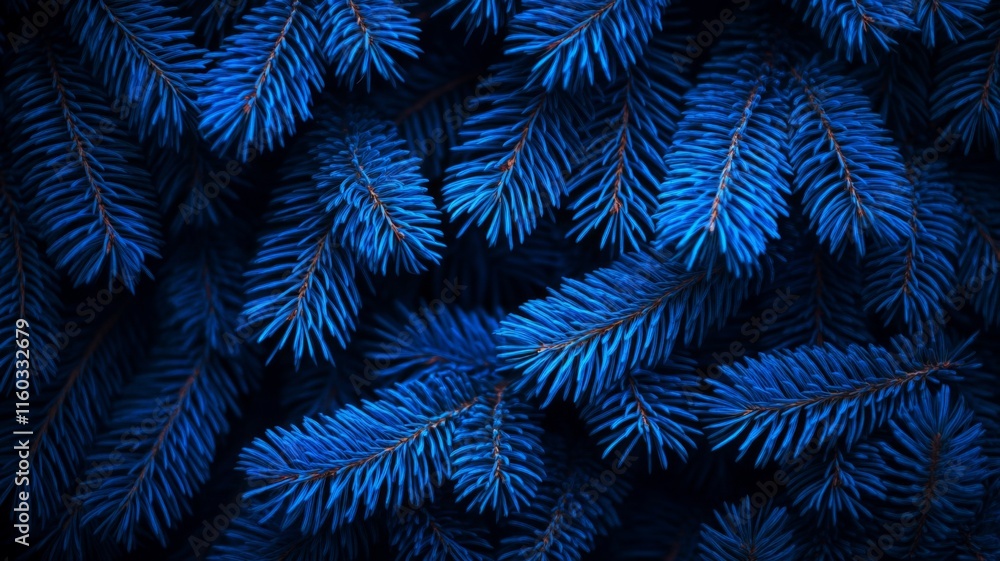 Vivid Blue Spruce Branches Close Up Detail Vivid Blue Spruce Branches Close Up Detail